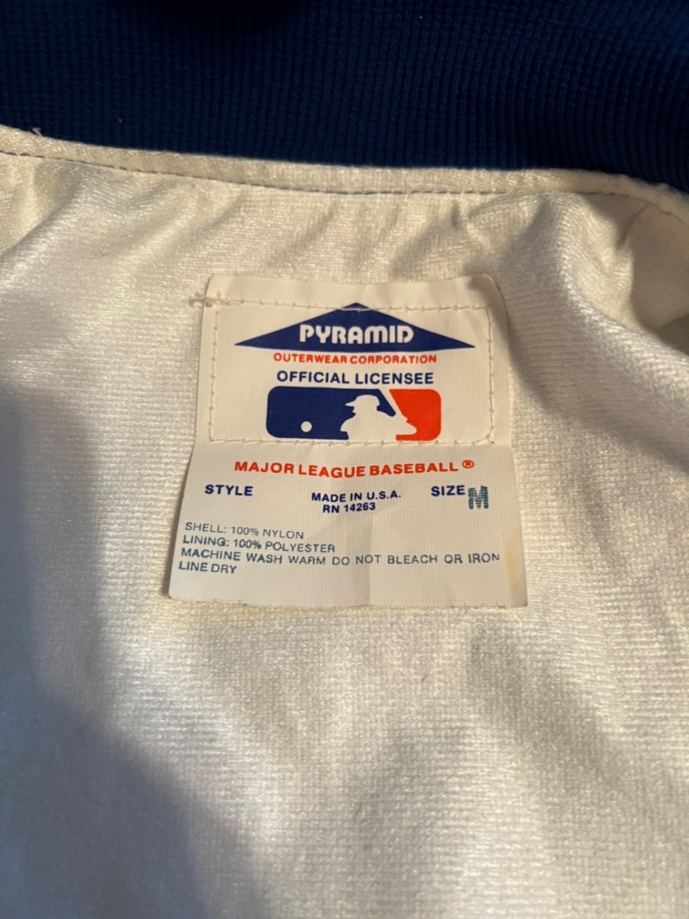 Vintage 90s New York Mets Blue & Orange Satin Athletic Jacket - Picture 6 of 6